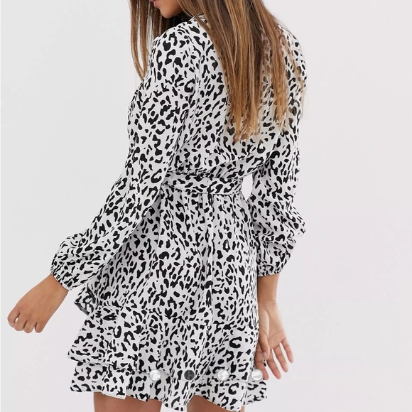 AX Paris print ruffle wrap dress - Picture 2 of 5
